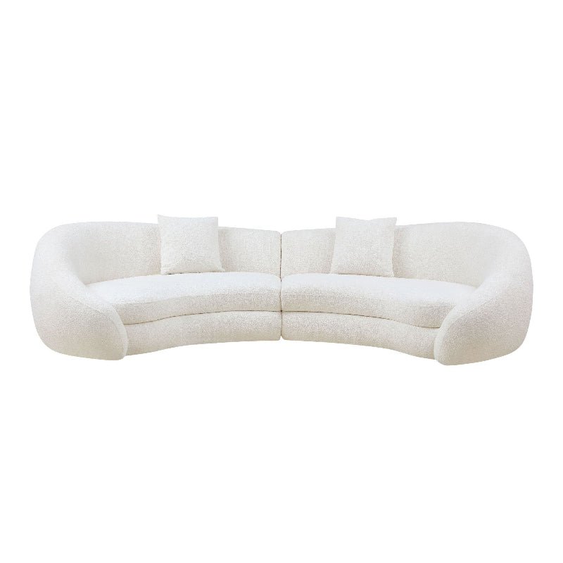 Cozy Modern Curved Sectional Sofa - Anti - scratch Beige Boucle Fabric - BBTJOINT