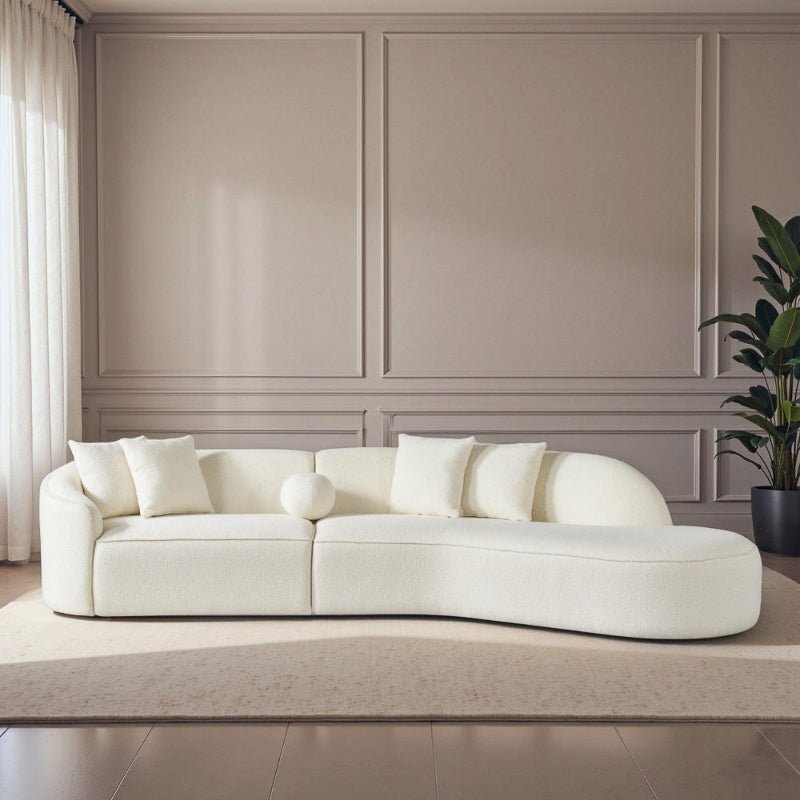 Curvy Sectional Sofa Curved half moon couch Beige Boucle - BBTJOINT
