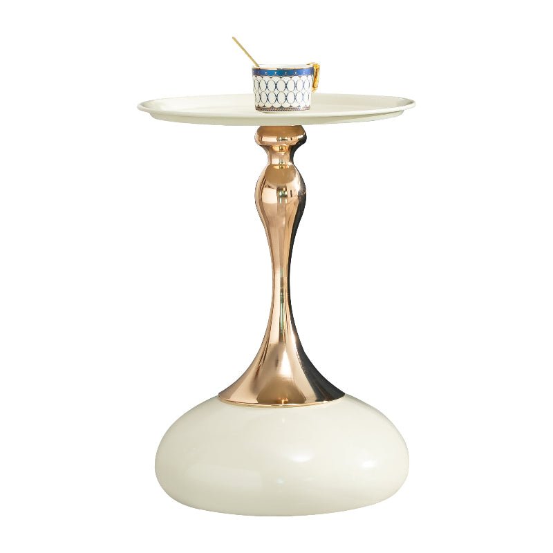Luxury Round Side End Table rose two - tone Rose gold & Cream - BBTJOINT