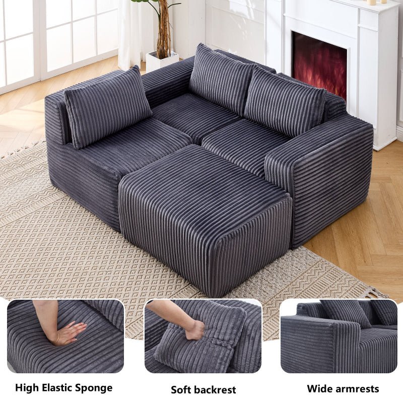Modern Minimalist Modular Sectional Sofa dark grey - BBTJOINT