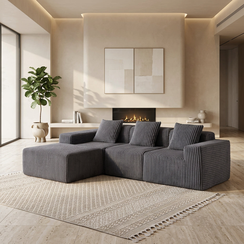 Modern Minimalist Modular Sectional Sofa dark grey - BBTJOINT