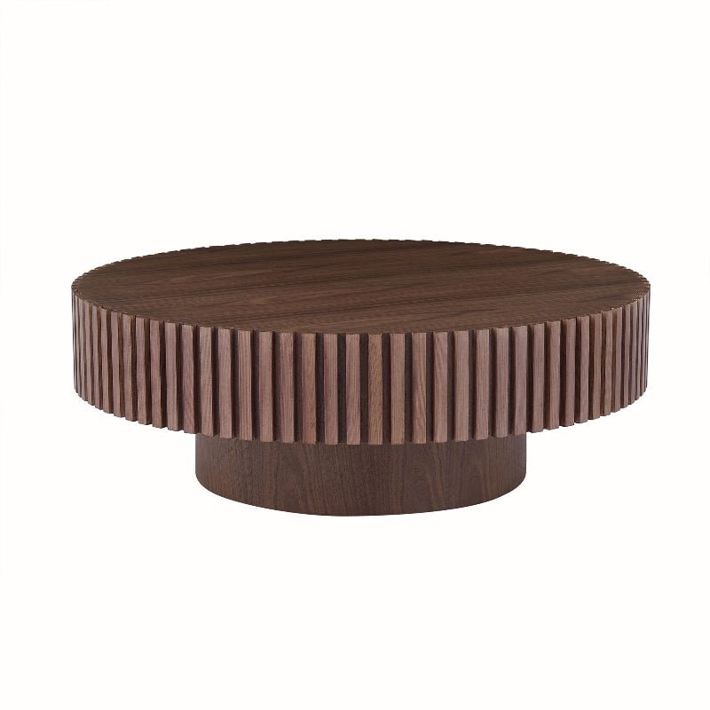 39''Round Coffee Table Modern Coffee Table Unique Coffee Table WALNUT - BBTJOINT