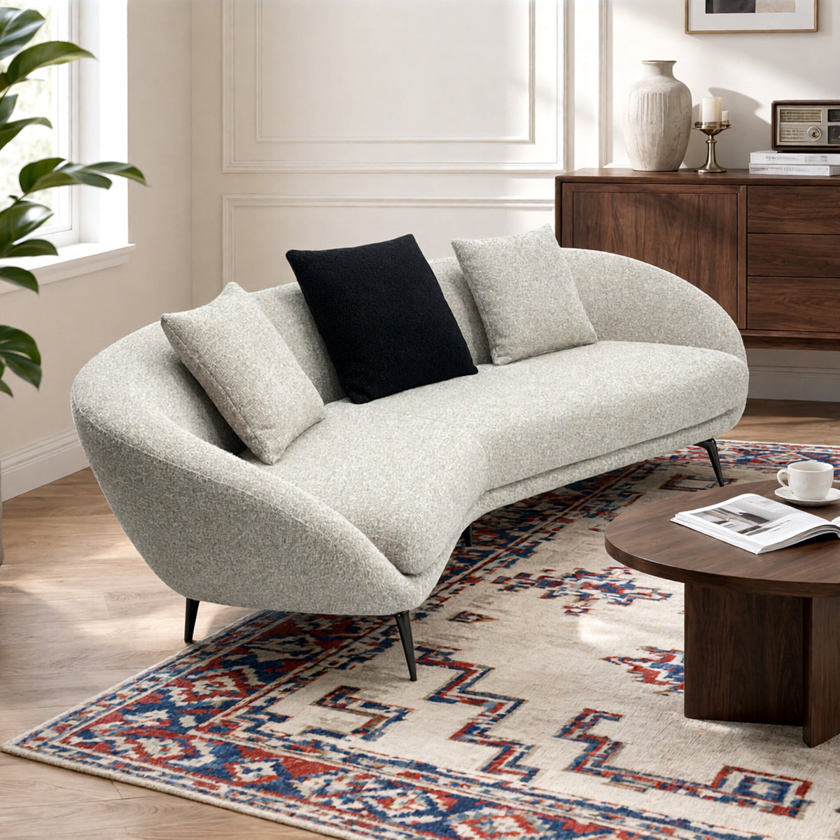 88'' curved sectional couch for apartment