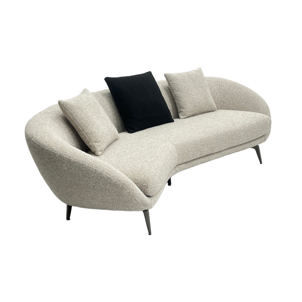 curved sectional sofa with high leg