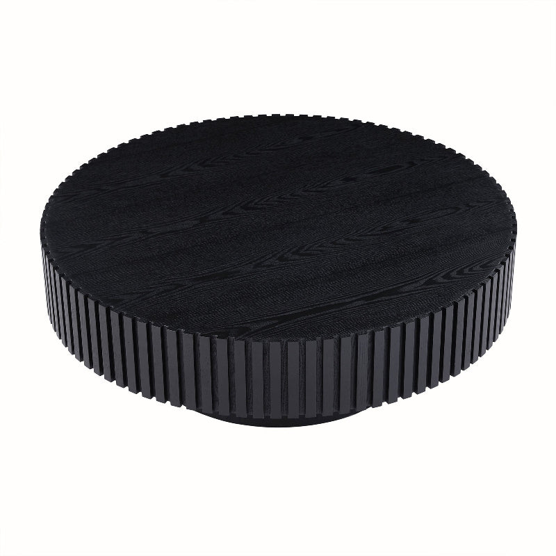 black wood round coffee table drum - shaped for living room - BBTJOINT