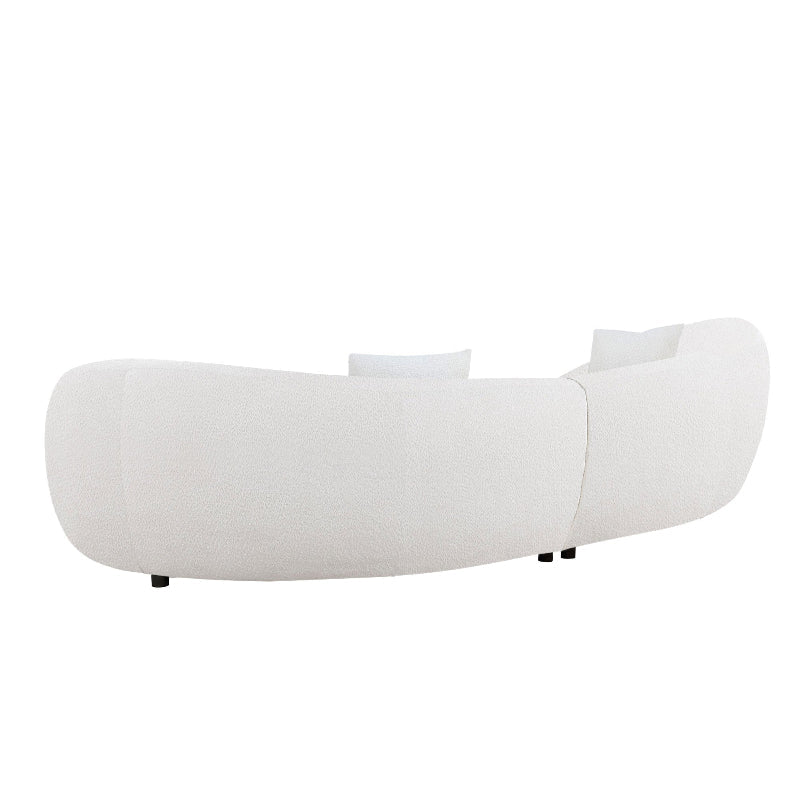 Cozy Modern Curved Sectional Sofa - Anti - scratch Beige Boucle Fabric - BBTJOINT