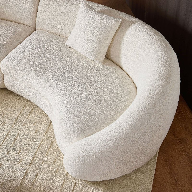 Crescent sectional Curved Sofa pet - friendly cloth Couch off - white - BBTJOINT