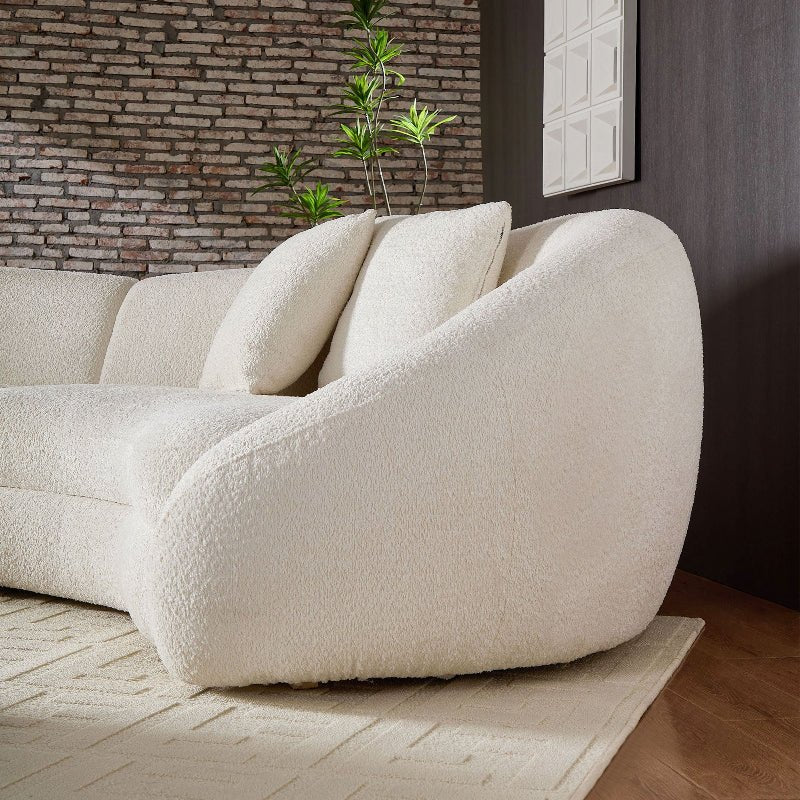 Crescent sectional Curved Sofa pet - friendly cloth Couch off - white - BBTJOINT