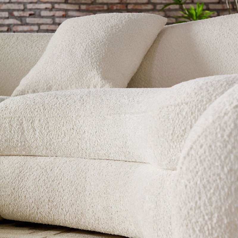 Crescent sectional Curved Sofa pet - friendly cloth Couch off - white - BBTJOINT