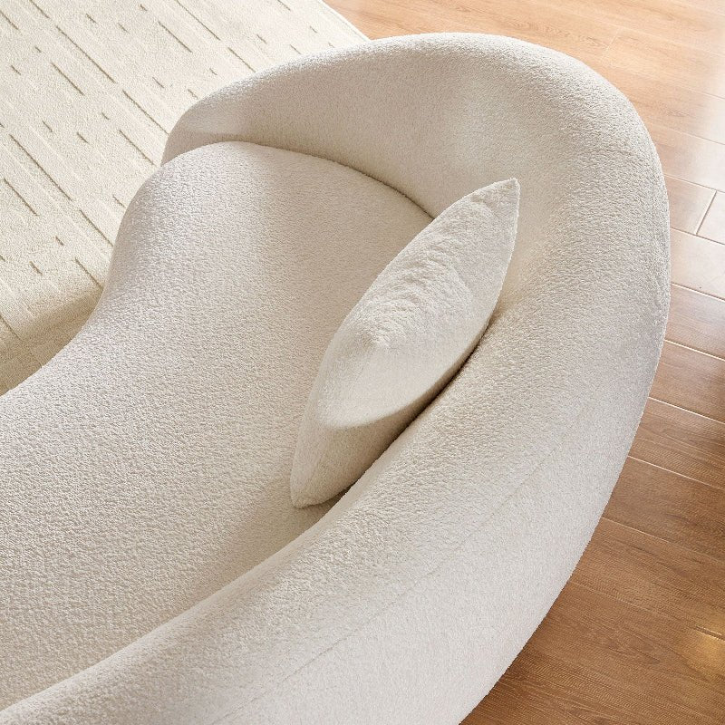 Crescent sectional Curved Sofa pet - friendly cloth Couch off - white - BBTJOINT