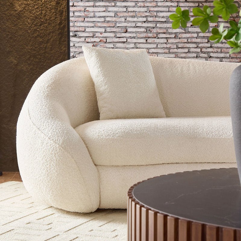 Crescent sectional Curved Sofa pet - friendly cloth Couch off - white - BBTJOINT