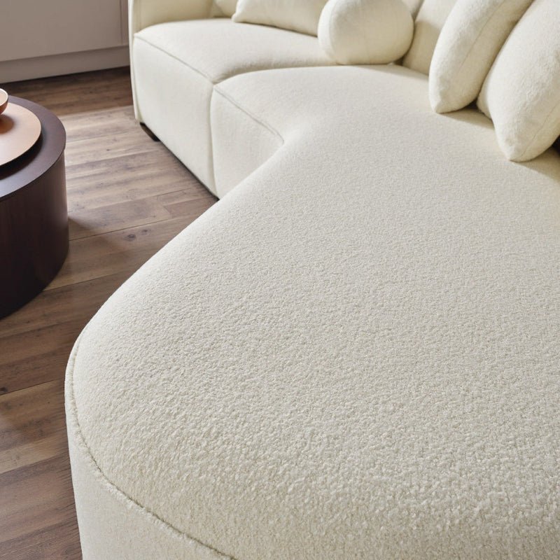Curvy Sectional Sofa Curved half moon couch Beige Boucle - BBTJOINT