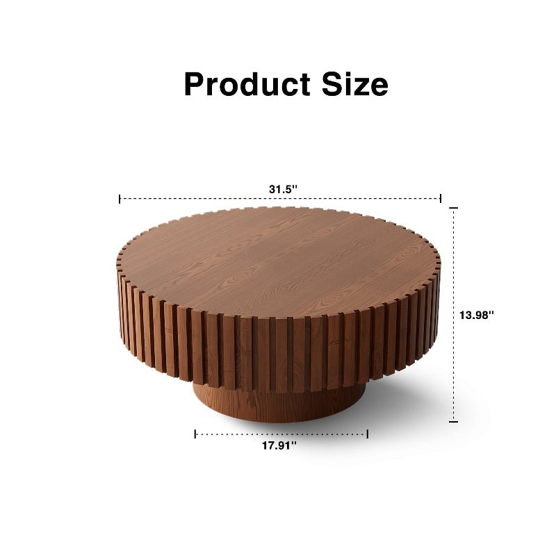 Handcrafted Round shape wood Coffee Table brown - BBTJOINT