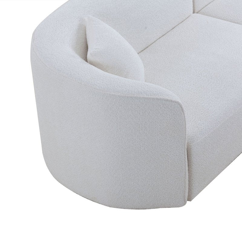 Luxury Modern curved sectional chaise couch white - BBTJOINT
