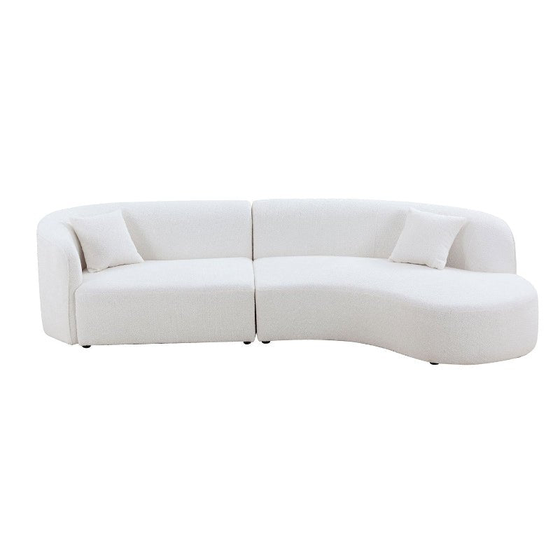 Luxury Modern curved sectional chaise couch white - BBTJOINT