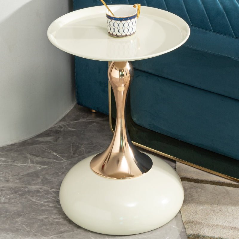 Luxury Round Side End Table rose two - tone Rose gold & Cream - BBTJOINT