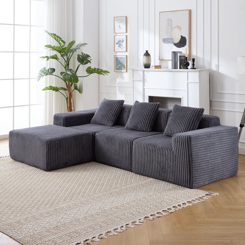 Modern Minimalist Modular Sectional Sofa dark grey - BBTJOINT