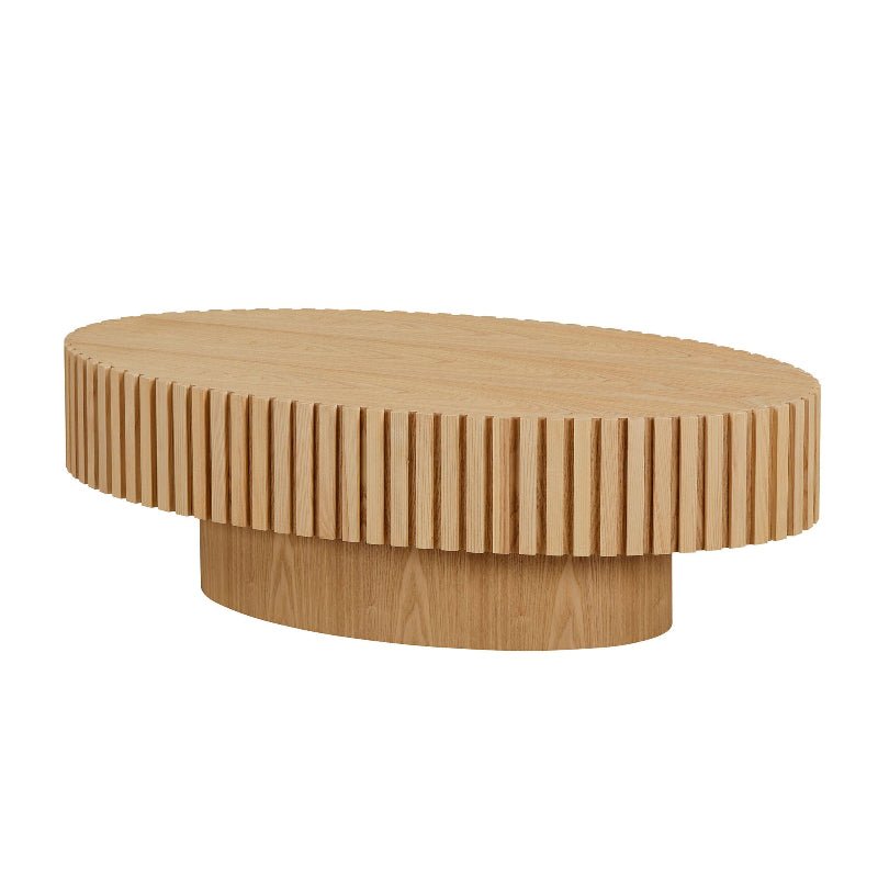 Modern oval - shaped egg wood Coffee Table light brown - BBTJOINT