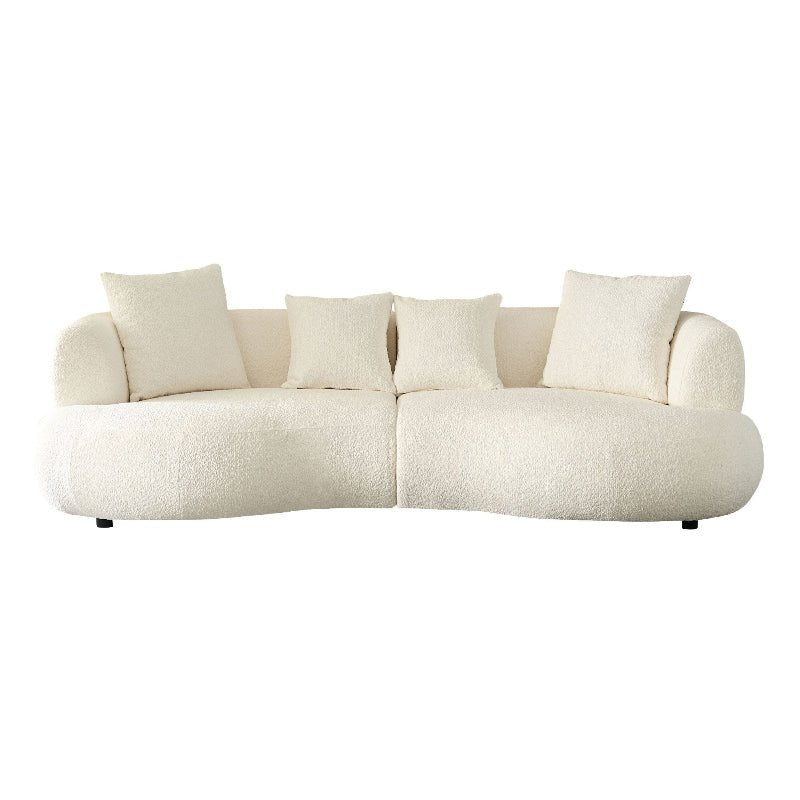 Modern Sectional pet - friendly Curved shape Sofa Couch boucle fabric off - white - BBTJOINT