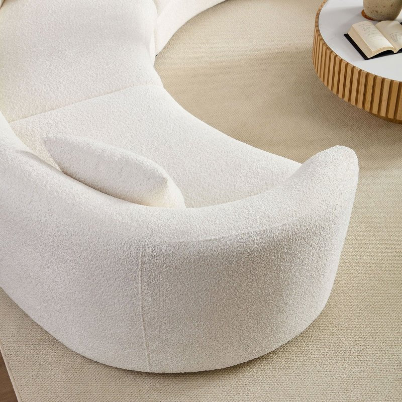 Oversized Curved C - shape Sectional Sofa Anti - scratch couch white - BBTJOINT