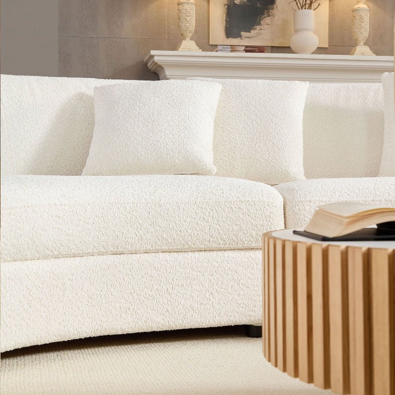 Oversized Curved C - shape Sectional Sofa Anti - scratch couch white - BBTJOINT