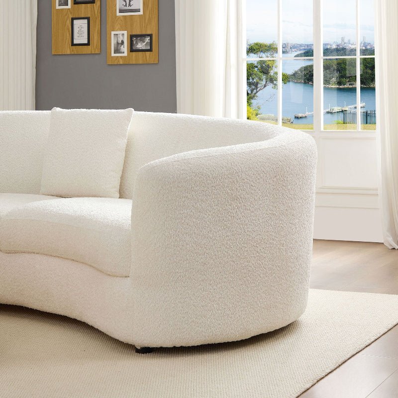 Oversized Curved C - shape Sectional Sofa Anti - scratch couch white - BBTJOINT